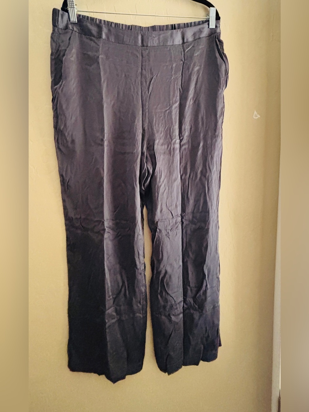 Soft Surroundings Gray Wide-Leg Silk Pants Women’s Large New with Tags